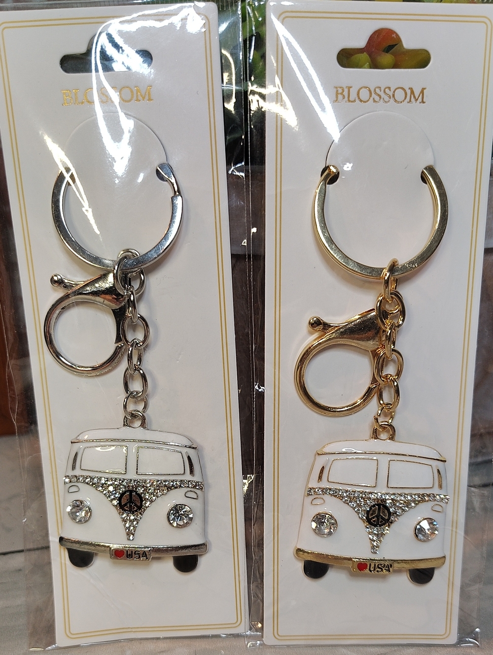 ✌️VW Bus Keychain Charm w/ Rhinestones And Enamel Multiple Colors✌️